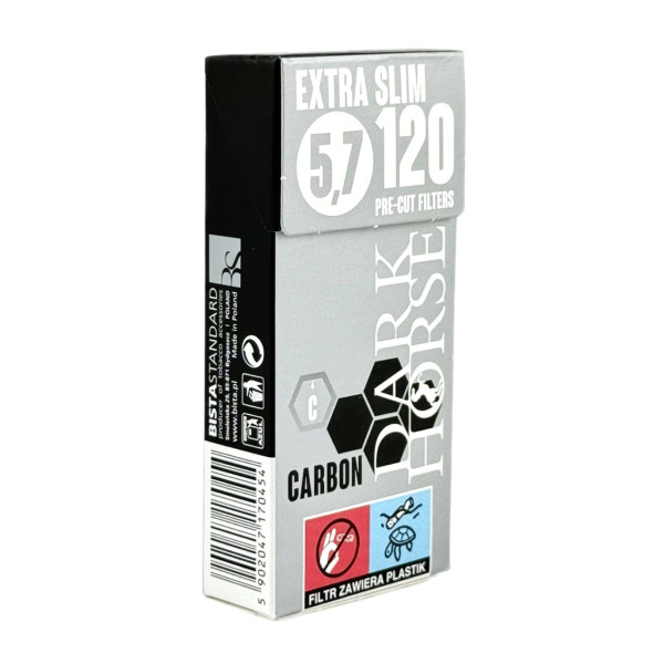 Фильтры для самокруток DARK HORSE PRECUT CARBON EXTRA SLIM 5,7х14 мм (120 шт)