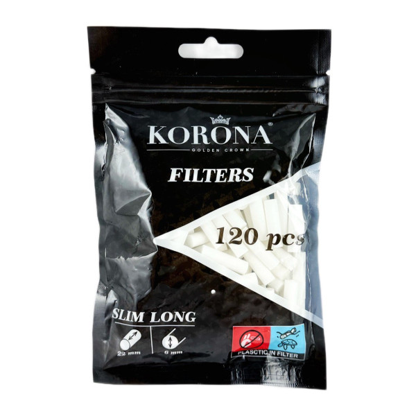 Фильтры для самокруток KORONA SLIM LONG 6×22 мм (120 шт)