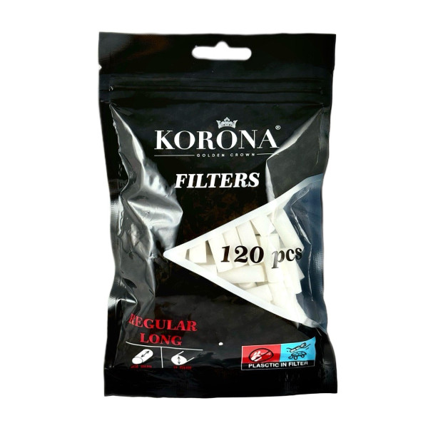 Фильтры для самокруток KORONA REGULAR LONG  8×22 мм (120 шт)