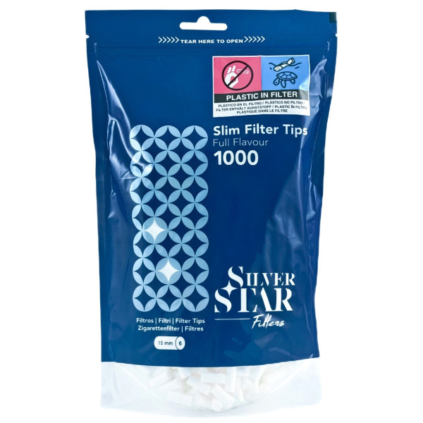 Фильтры для самокруток SILVER STAR SLIM 6х15 мм (1000 шт)