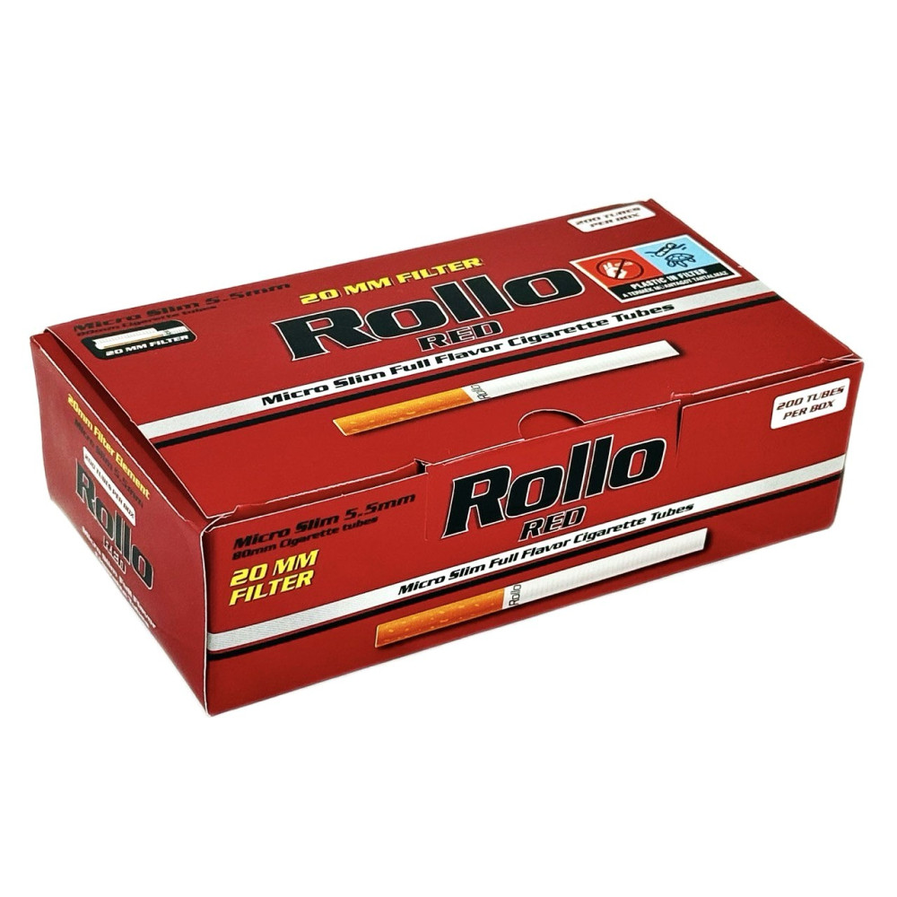 Rollo Red Cigarette rolling cartridges ROLLO RED 5.5X20mm MICRO SLIM, 88 mm (200 ...