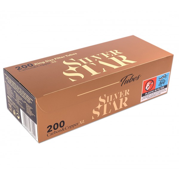 Гільзи для набивання сигарет SILVER STAR CARBON & COPPER X-LONG (200 шт)