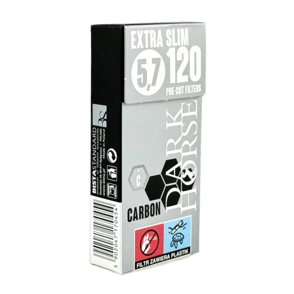Фільтри для самокруток DARK HORSE PRECUT CARBON EXTRA SLIM 5,7х14 мм (120 шт)