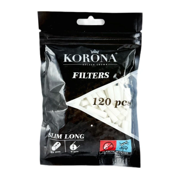 Cigarette Filters Korona Slim Long 6x22 Mm (120 Pcs)