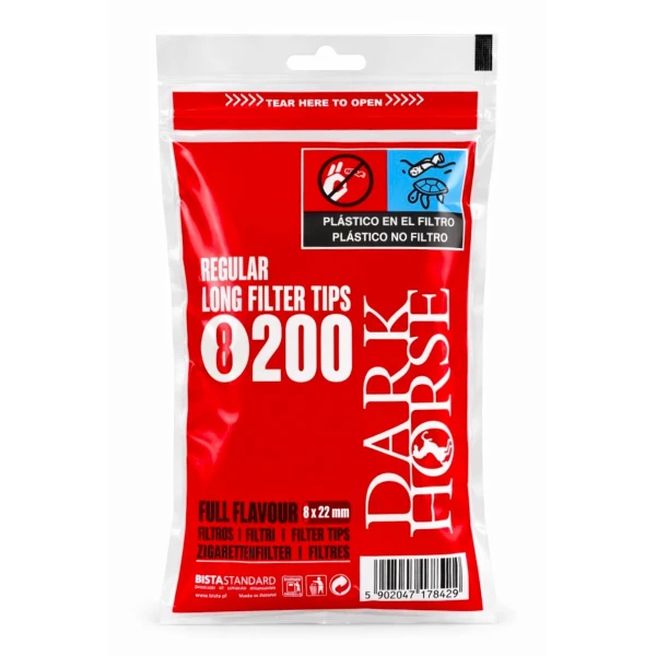 Фільтри для самокруток DARK HORSE REGULAR LONG 8х22 мм (200 шт)