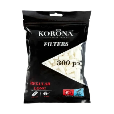 Фильтры для самокруток KORONA REGULAR LONG  8×22 мм (300 шт)