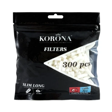 Фільтри для самокруток KORONA SLIM LONG 6х22 мм (300 шт)