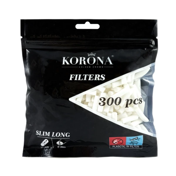 Cigarette Filters Korona Slim Long 6x22 Mm (300 Pcs)