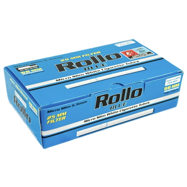 Гільзи ROLLO BLUE 5,5X25 мм MICRO SLIM, 88 мм (200 шт)