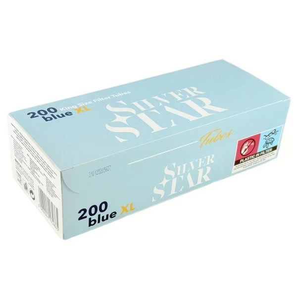 SILVER STAR BLUE X-LONG cigarette rolling cartridges (200 pcs.)