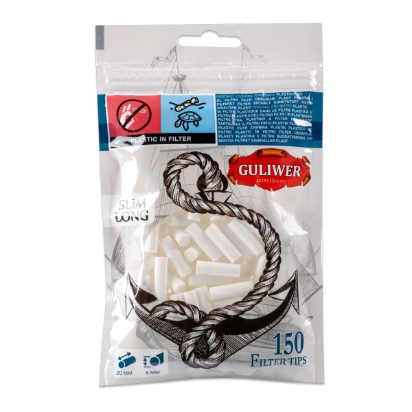 Cigarette Filters Guliwer Slim Long 6x20 Mm (150 Pcs)