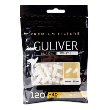 Фильтры для самокруток GULIWER BLACK AND WHITE SLIM 6x15 мм