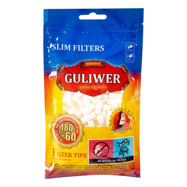 Cigarette Filters Guliwer Slim 6x15 Mm (240 Pcs)