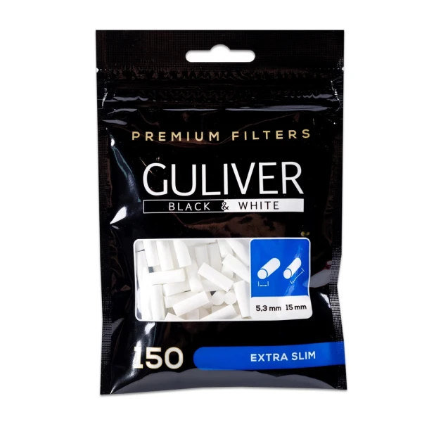 Cigarette Filters Guliwer Black And White Extra Slim 5.3x15 Mm (150 Pcs)