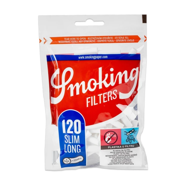 Фільтри для самокруток SMOKING SLIM LONG 6х22 мм (120 шт)